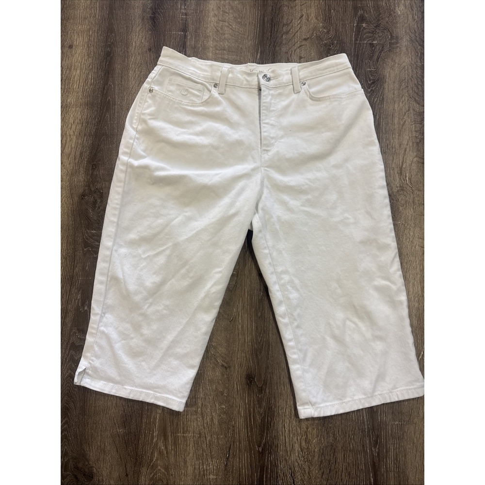 Gloria Vanderbilt Women's White All Around Slimming Effect Capri Pants Size 10